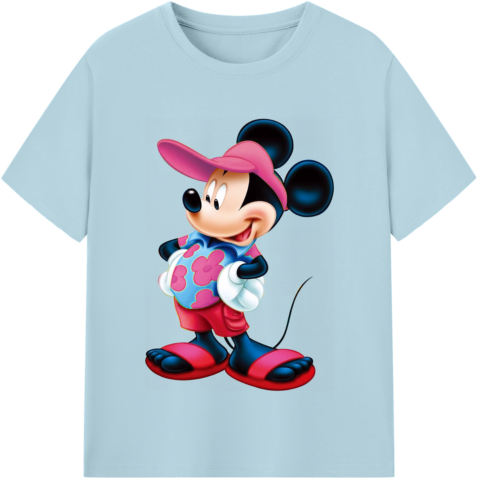 （画像用） ミッキーマウス Mickey Mouse 綿100％半袖Tシャツ（フロントプリント）